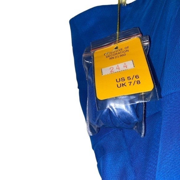 NWT Mori Lee Strapless Blue Sweetheart Chiffon Long Maxi Gown Size 6 - Picture 15 of 16